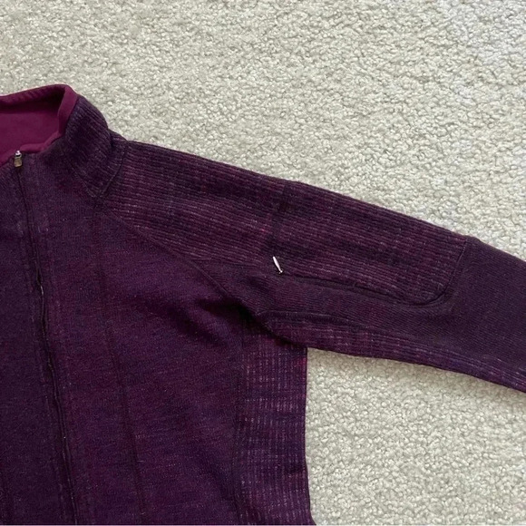 Mountain Hardwear Sarafin Cardigan Full Zip Sweater Women Sm Wool Blend Purple - Picture 16 of 16